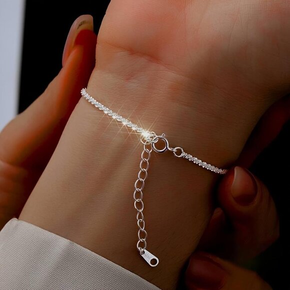 Dainty Silver 925 Sterling Gold Plated Twist Rope Chain Adjustable Bracelet for - Picture 3 of 6